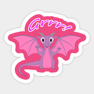 Cute Magenta Dragon Sticker